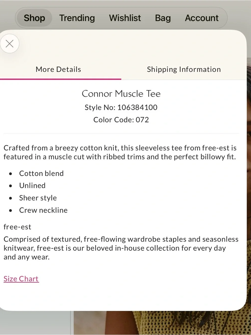 Free People Connor Muscle Tee open weave top